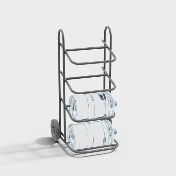 Minimalist Water Bucket Cart 3D model