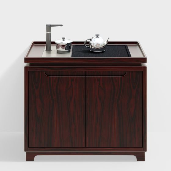 Stylish Tea Cabinet 3D model for Creative Spaces