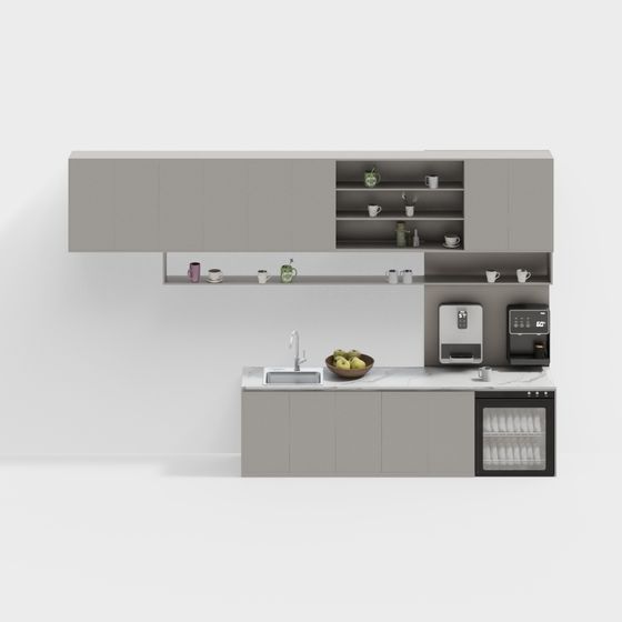 Modern Minimalist Kitchen 3D model Design