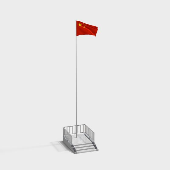 Symbolic Flagpole 3D Model for Modern Designs