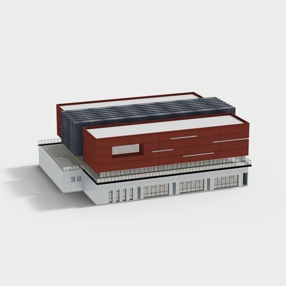 Stylish Futuristic Building 3D model for Creative Projects