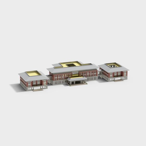 Urban Academy Low-Poly 3D Model
