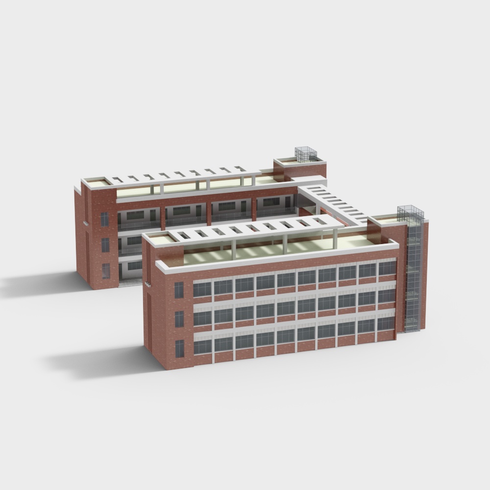 Stylish Urban Low-Poly Building 3D model