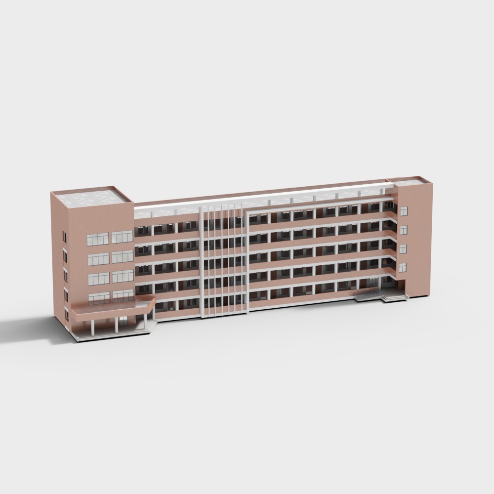 Urban Light Low-Poly Building 3D model