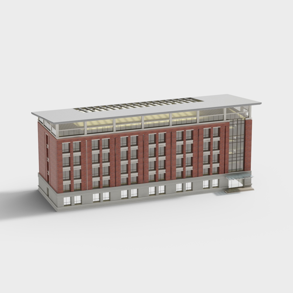 Modern Low-Poly Office Building 3D model