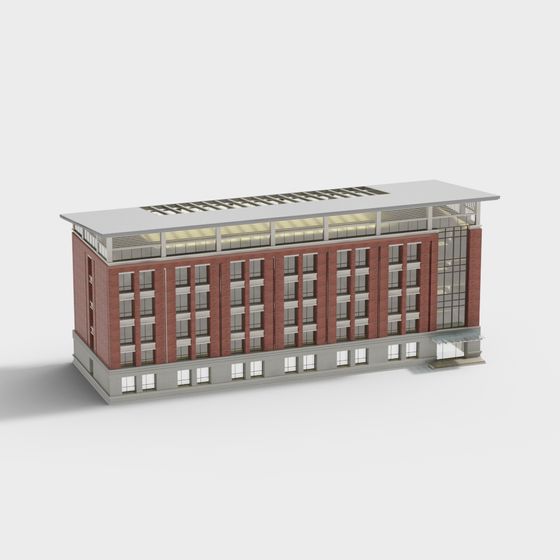 Modern Low-Poly Office Building 3D model