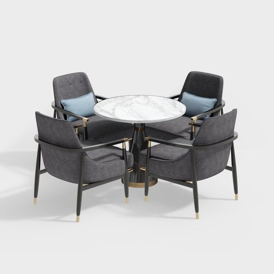 Urban Living Room Dining Table and Chairs 3D model