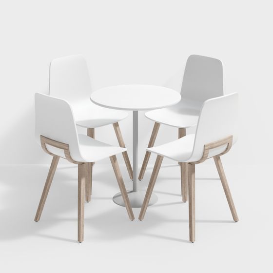 Modern Minimalist Dining Table and Chair Set 3D model