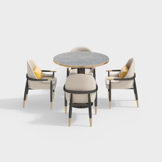 Urban Living Room Table and Chair Set 3D model