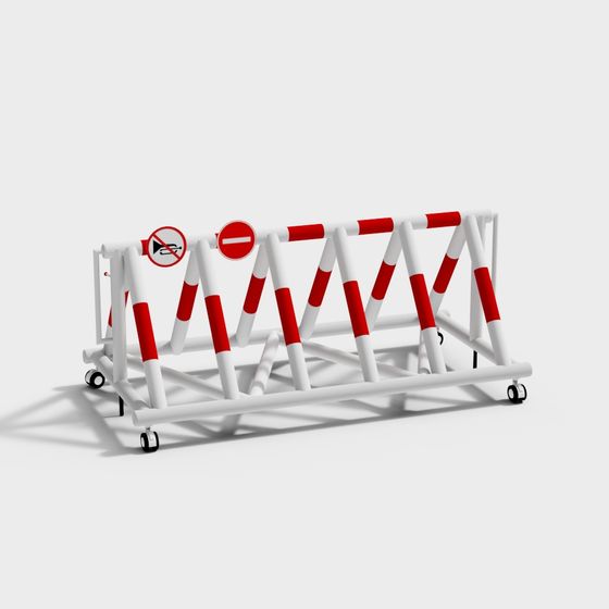 Low-Polygon Traffic Barrier 3D Model