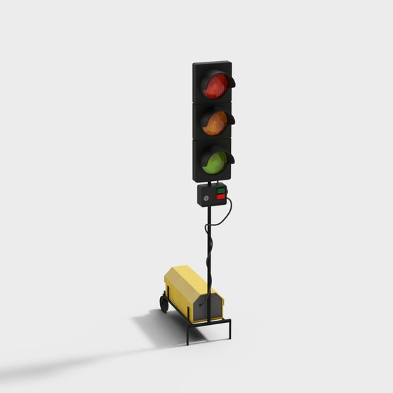 Modern Low-Polygon Traffic Light 3D model