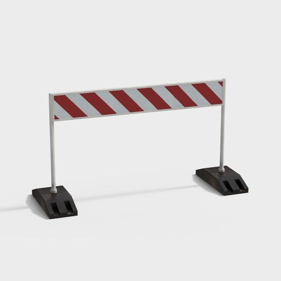 Stylish Low-Poly Safety Barrier 3D model
