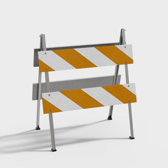 Low-Poly Road Construction Barrier 3D model