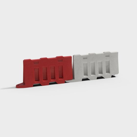 Urban Barrier 3D model - Modern Protective Wall Design