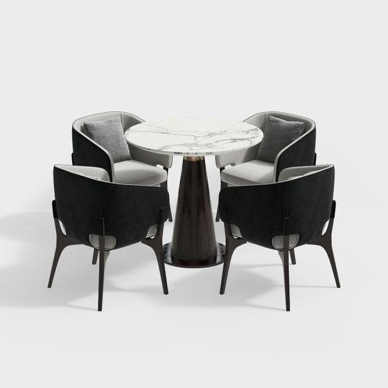 Urban Living Room Dining Table and Chairs 3D model