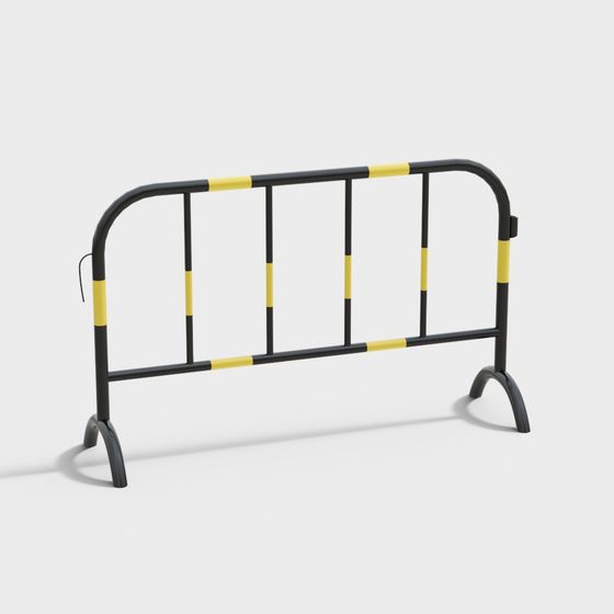 Unique Black and Yellow 3D Safety Barrier Model
