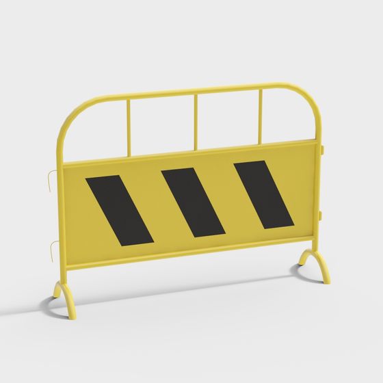 Vibrant Low-Polygon Safety Barrier 3D Model