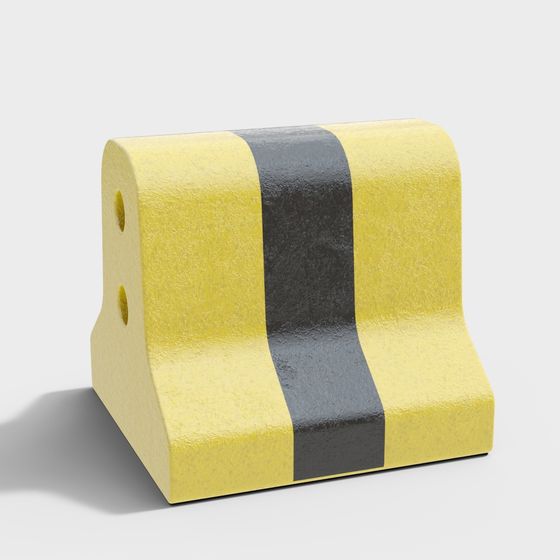 Modern Low-Poly Road Barrier 3D model