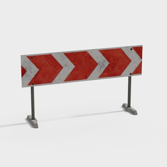 Gray and Brown Traffic Roadblocks 3D Model for Safety