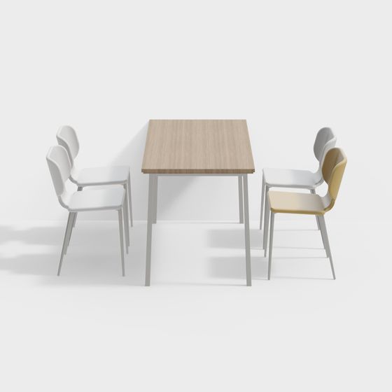 Urban Dining Table and Chair Set 3D model