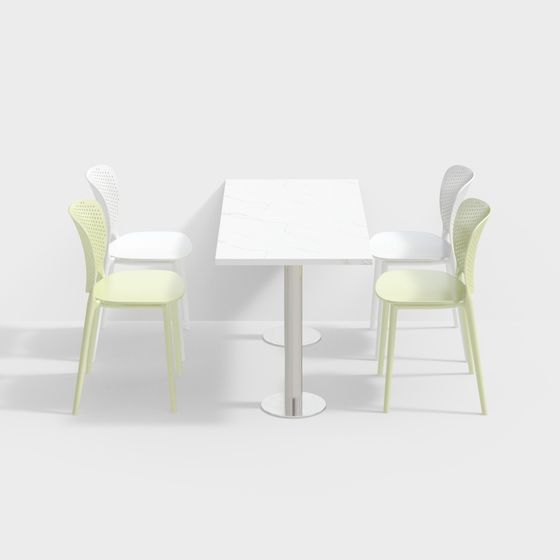 Urban Dining Table and Chairs 3D model
