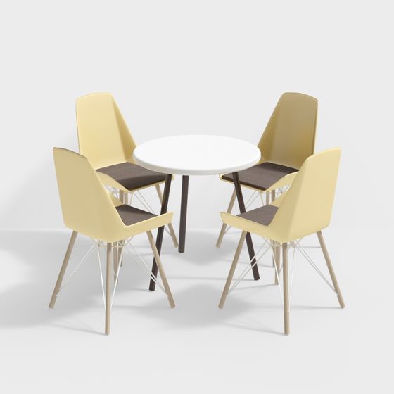 Minimalist Dining Set 3D model