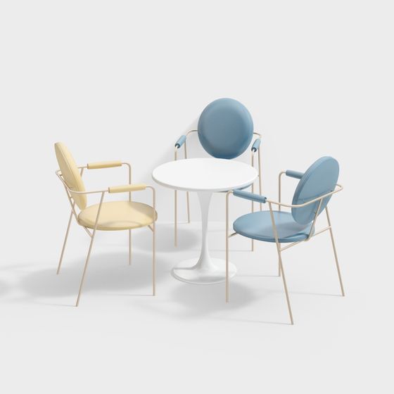 Urban Corner Coffee Table and Chairs 3D model