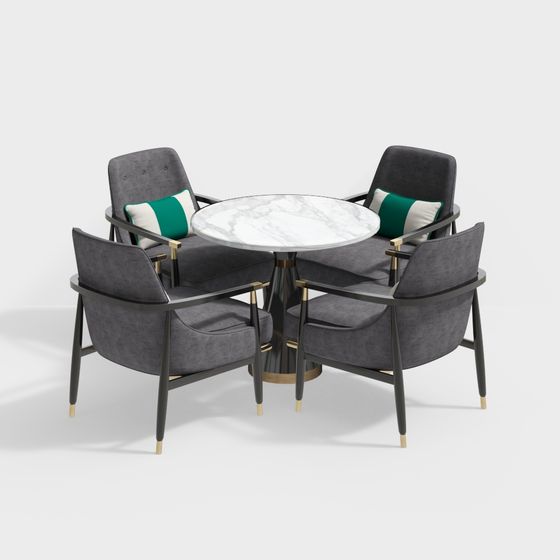 Urban Living Room Dining Table and Chairs 3D model