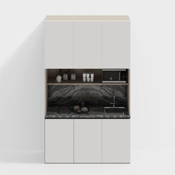 Stylish Minimalist Kitchen Cabinet 3D model