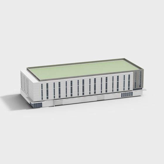 Elegant Low-Poly Building 3D Model for Creative Projects