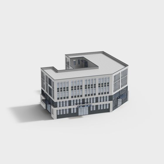 Chic Low-Polygon Urban Building 3D model
