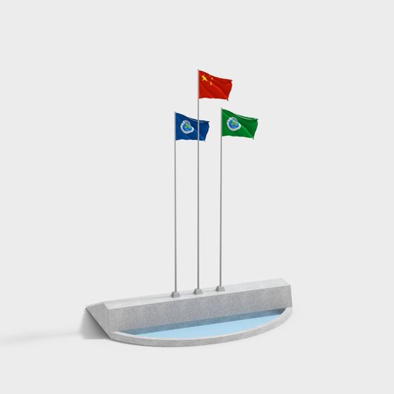 Flags Display 3D model