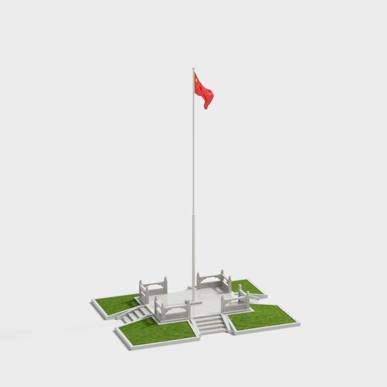 Elegant Flagpole 3D Model Design
