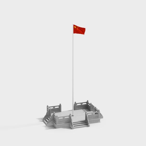 Elegant Flagpole 3D Model for Creative Projects