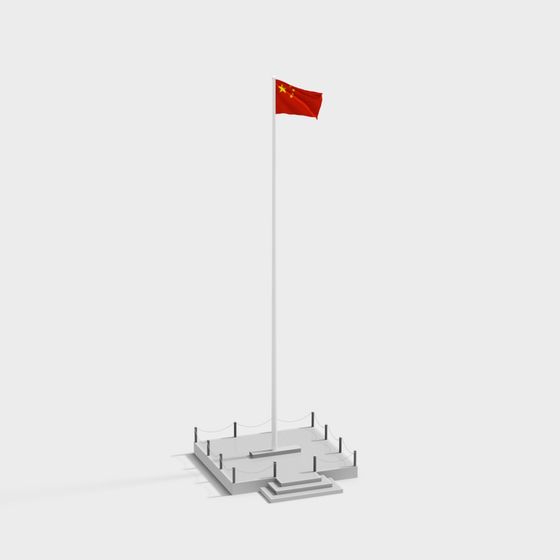 Stylish Flagpole 3D Model for Modern Applications