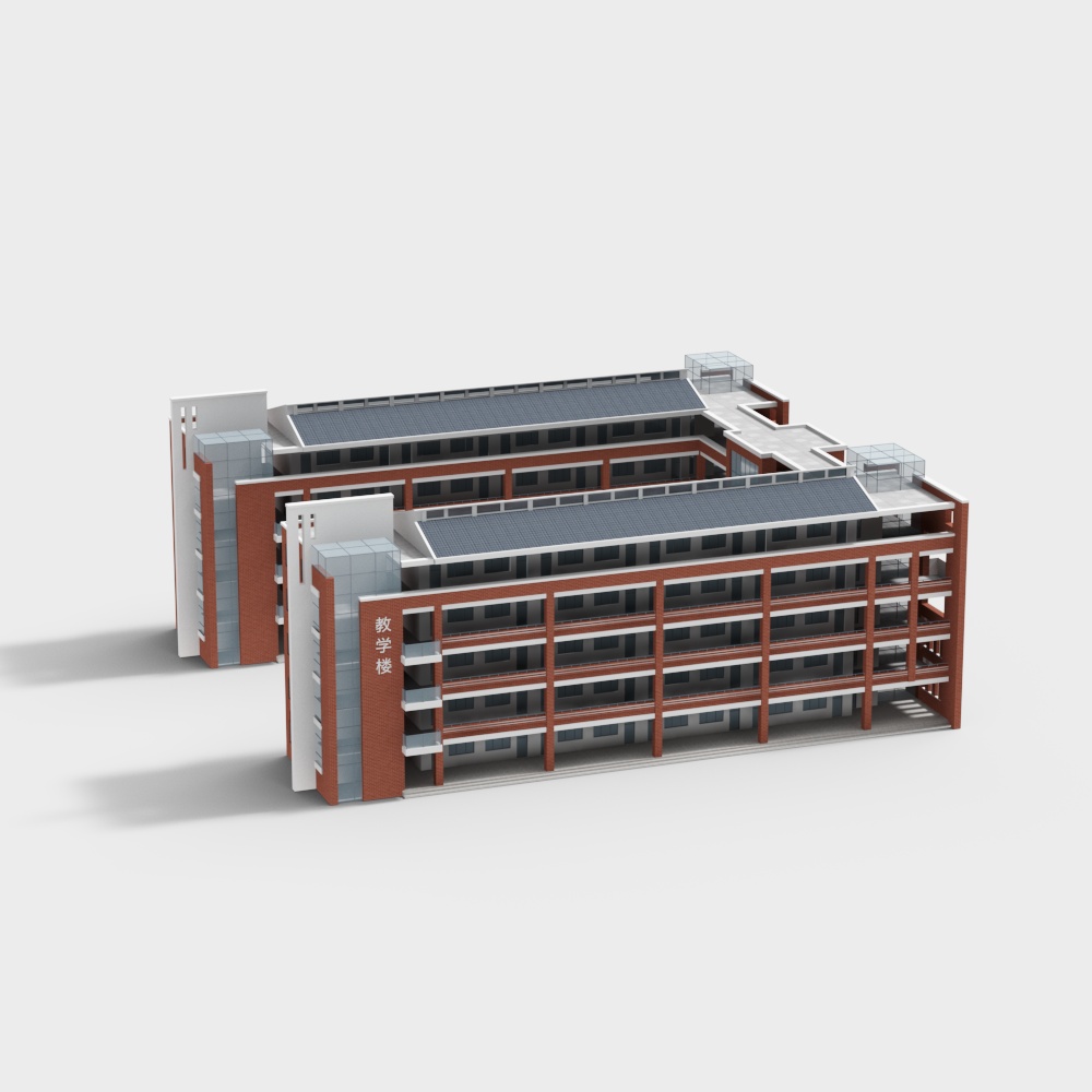 Modern Low Polygon Building 3D Model