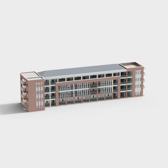 Low-Poly Apartment Building 3D model