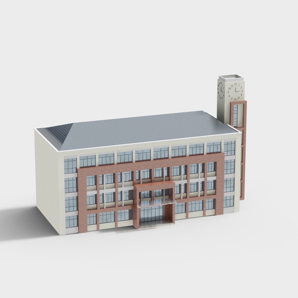 Modern Urban Low-Poly Building 3D model