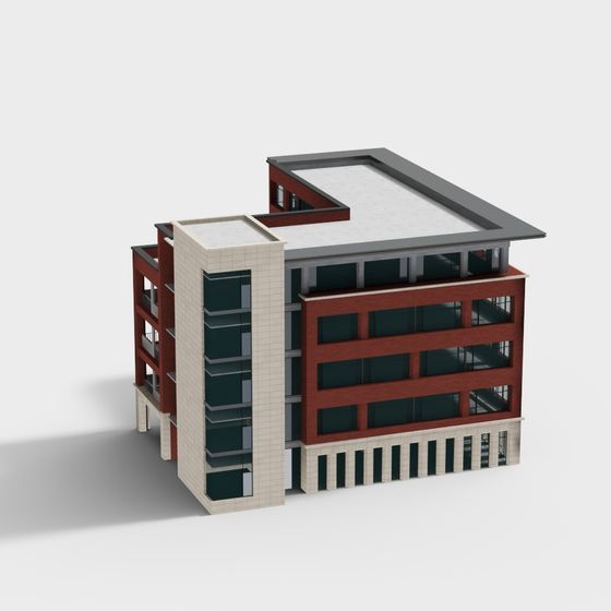 City Light Low Poly Building 3D model