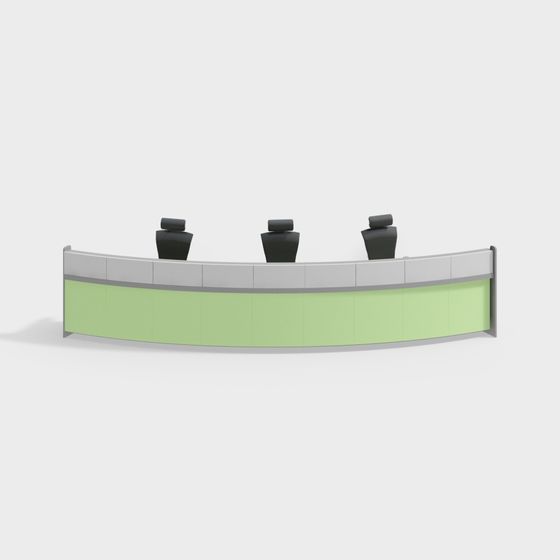 Curved Reception Desk 3D model