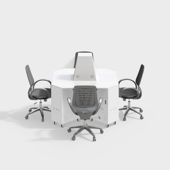 Modern Conference Table and Chairs 3D model