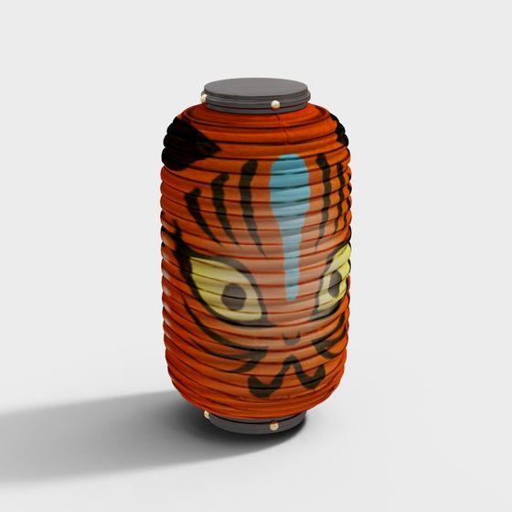 Vibrant Lantern 3D Model with Minimalist Design
