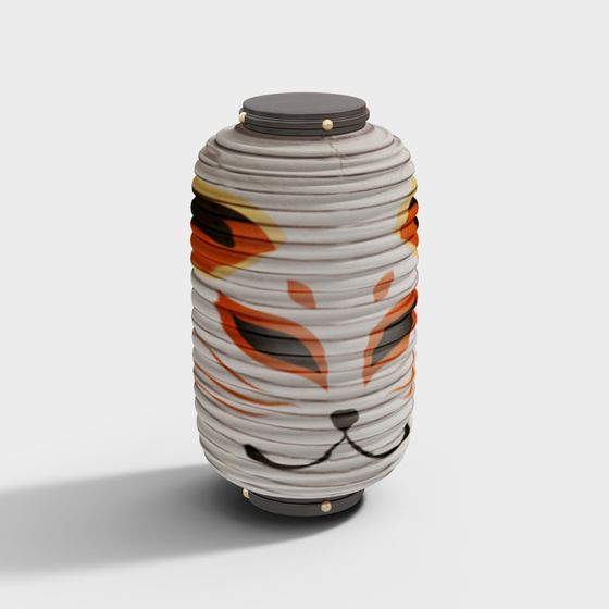 Cat Face Lantern Low Poly 3D model for Diverse Applications