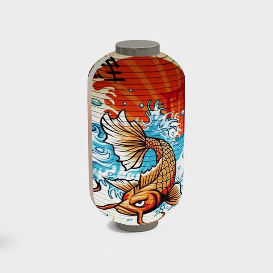 Vibrant Carp Lantern 3D model for Creative Projects