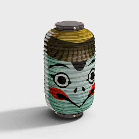Oriental Lantern 3D Model with Low Polygon Design