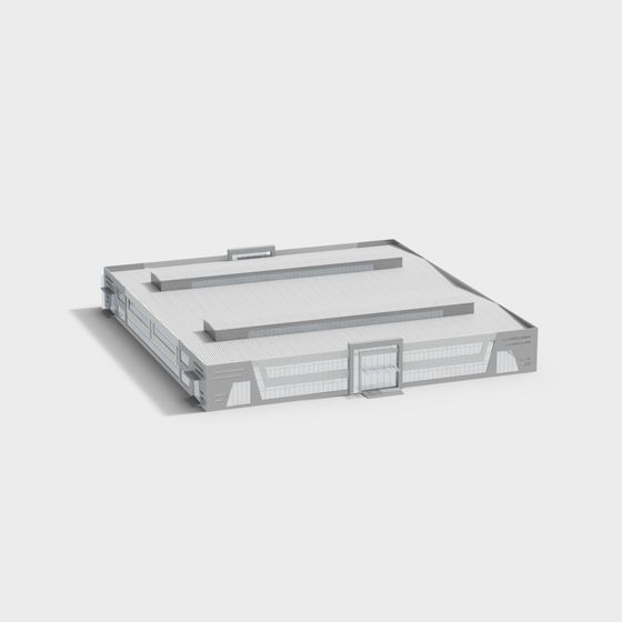 Free Modern Architecture 3D Model with Industrial Design