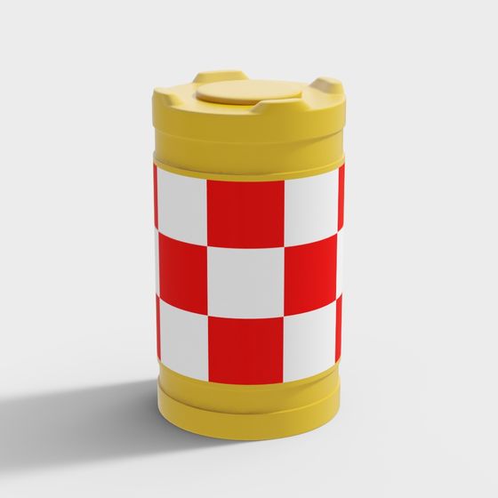 Vibrant Low-Poly Check Barrel 3D model