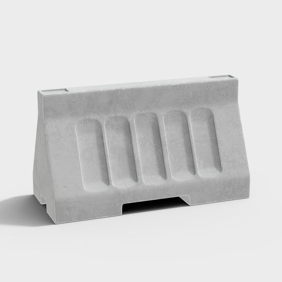 Low-Poly Concrete Barrier 3D model