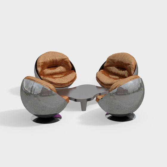 Elegant Armchair 3D model Combining Luxury and Simplicity