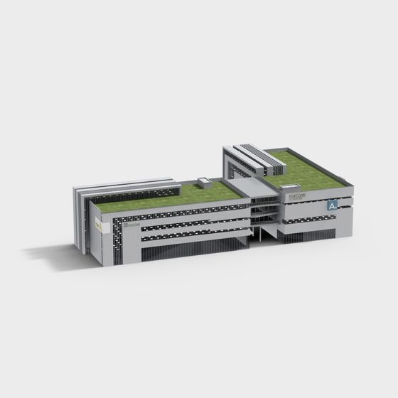 Futuristic Industrial Park 3D Model Design
